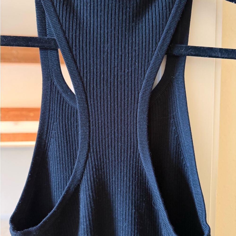 Michael Kors Collection Black Ribbed Sleeveless Midi Dress - Picture 6 of 6